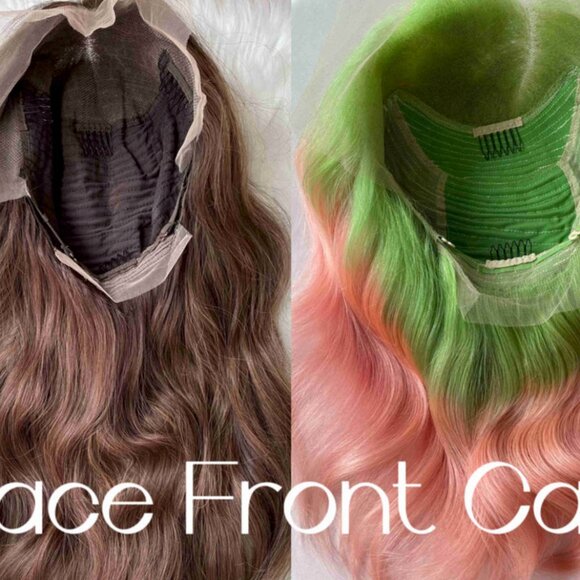 Blue Pink Ombre Lace Front Wig Virgin Human Hair Custom Color Wig - Picture 7 of 7